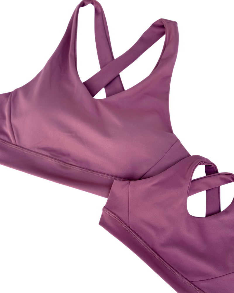 Bre Cross Back Sports Bra - Rose Taupe