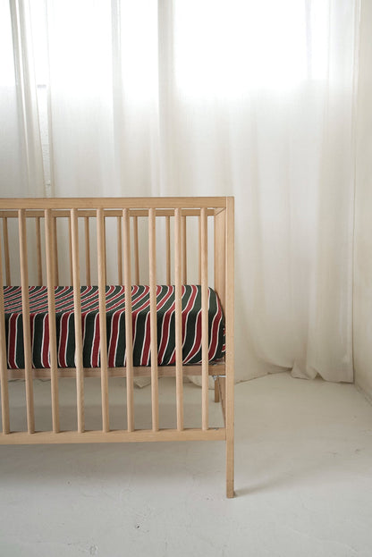 Muslin Crib Sheet | Holiday Stripe