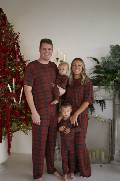 Women's Boxy Tee Lounge Set | Christmas Plaid