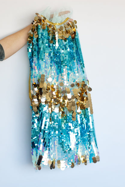 Blue Sequin Cape