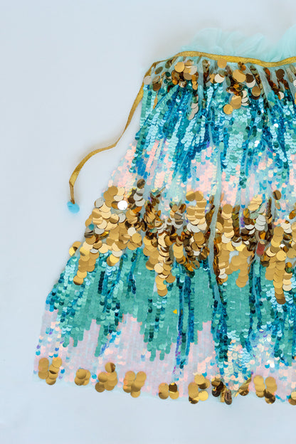 Blue Sequin Cape