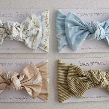 Bamboo Head Wrap | Blue Bows
