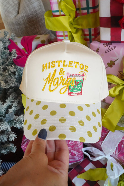 Mistletoe & Margs - Chartreuse Polka Dot Trucker Hat