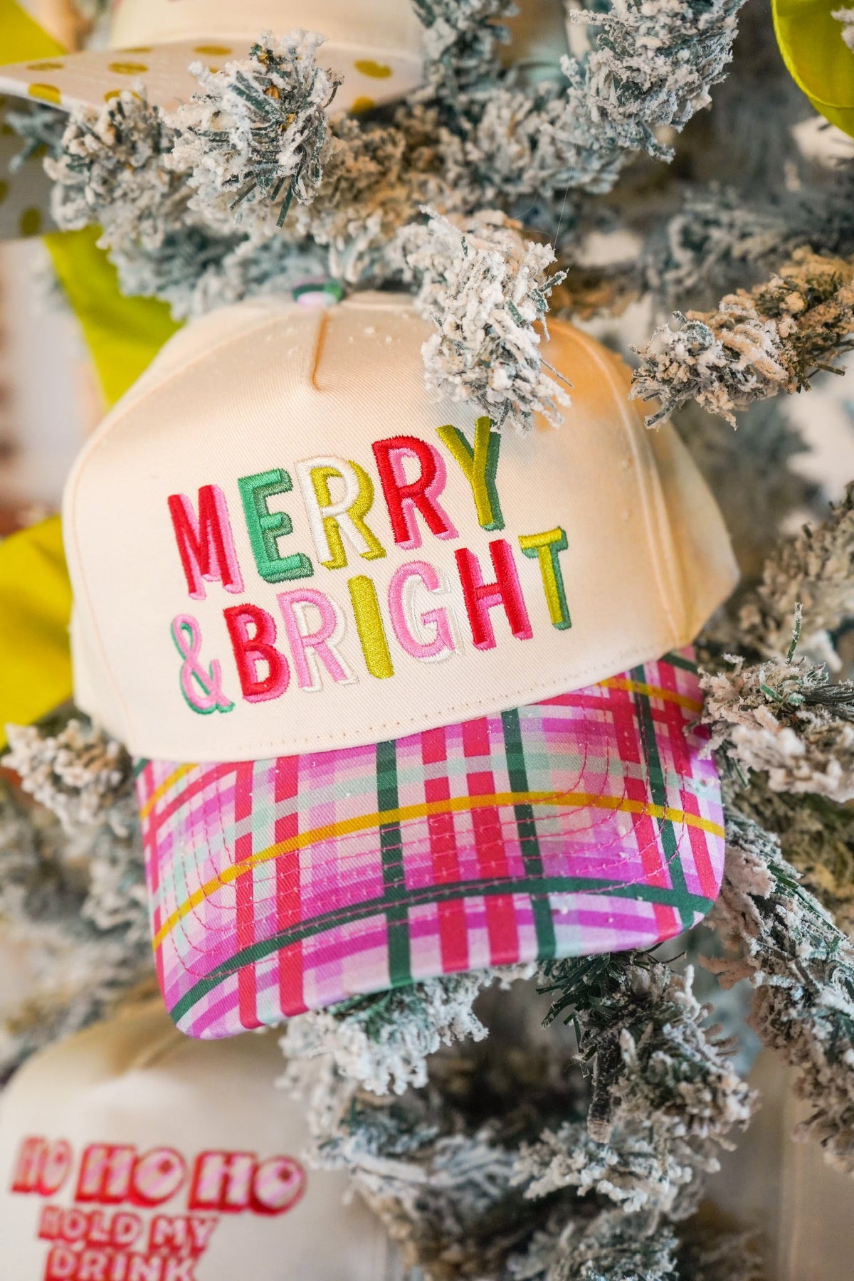 Merry & Bright - Confetti Plaid Trucker Hat