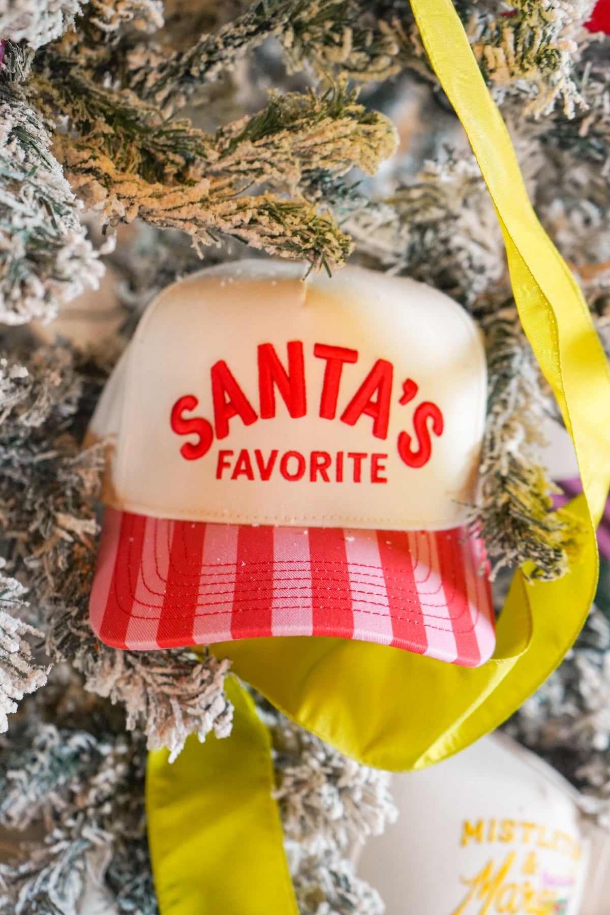 Santa's Favorite - Pink & Red Stripe Trucker Hat