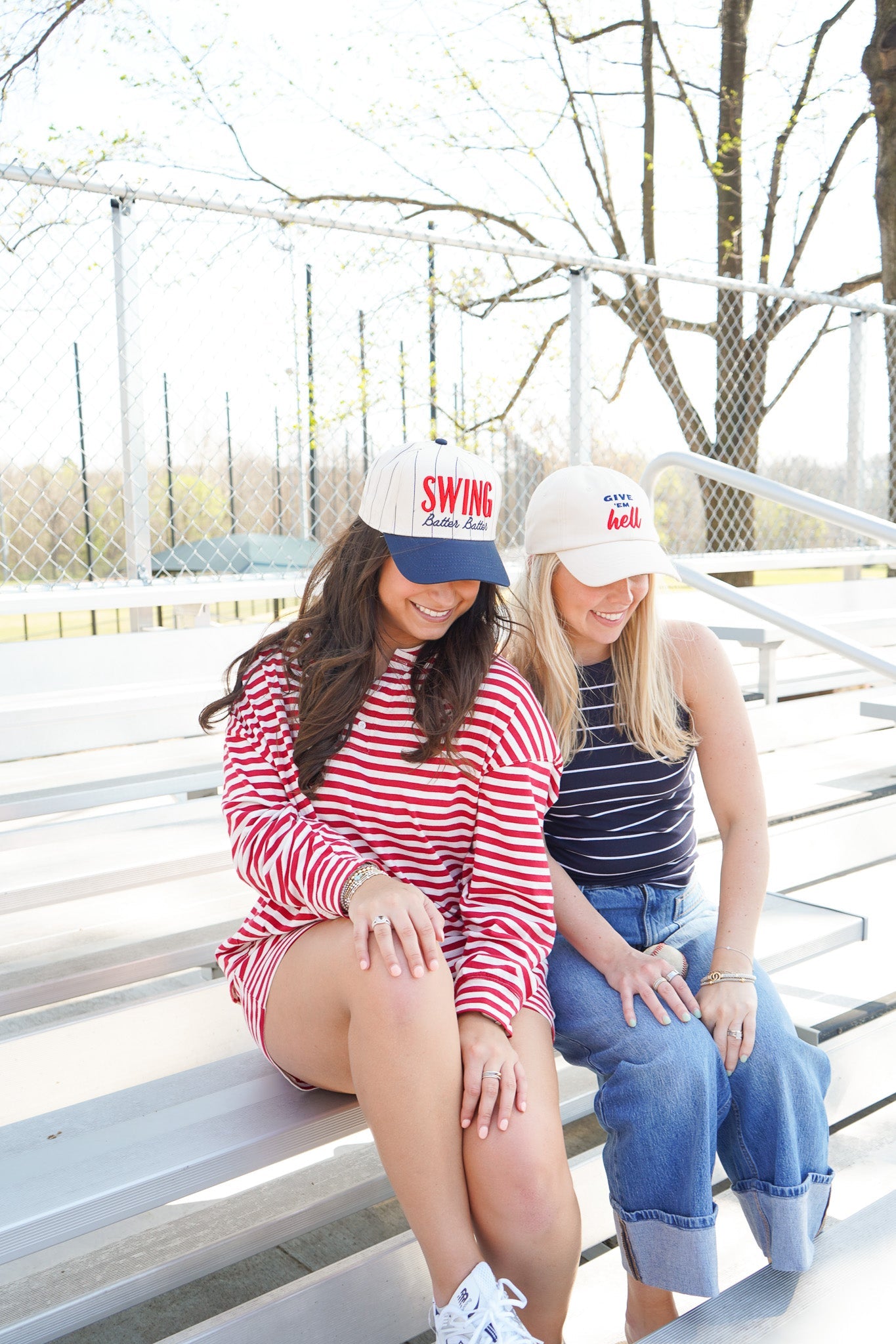 Swing Batter Batter - Navy Pinstripe Trucker Hat