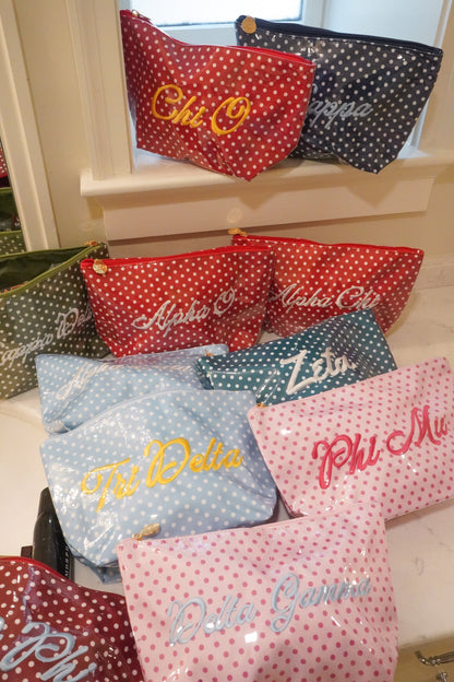 Sorority Greek Clear Coat Toiletry Bag