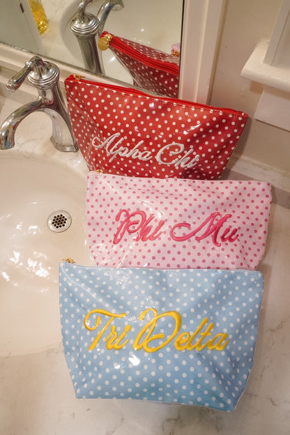 Sorority Greek Clear Coat Toiletry Bag