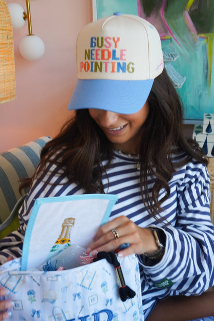 Busy Needlepointing - Periwinkle Trucker Hat