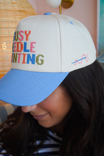 Busy Needlepointing - Periwinkle Trucker Hat