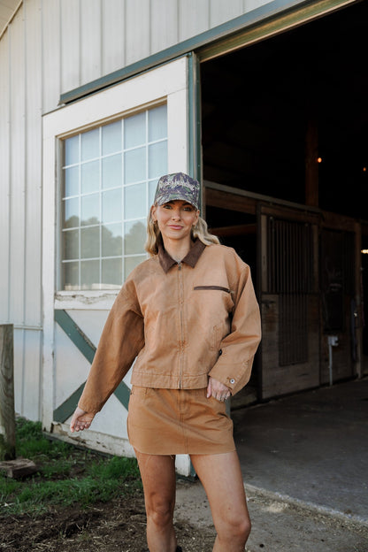 He's Hunting - Camo Vintage Trucker Hat