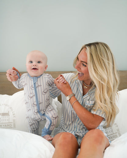 Western Blues Striped - Short Pajama Set