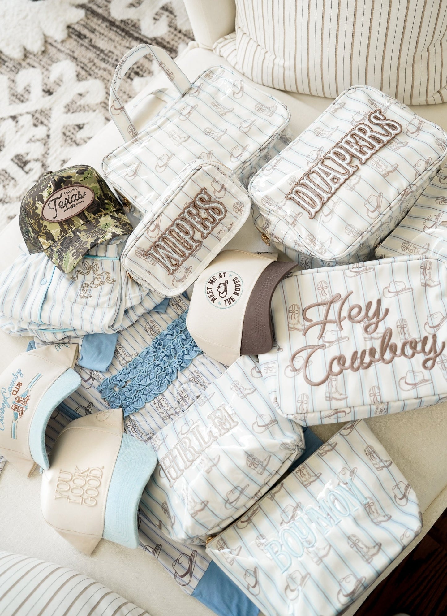 Hey Cowboy - Western Blues Striped XL Bag