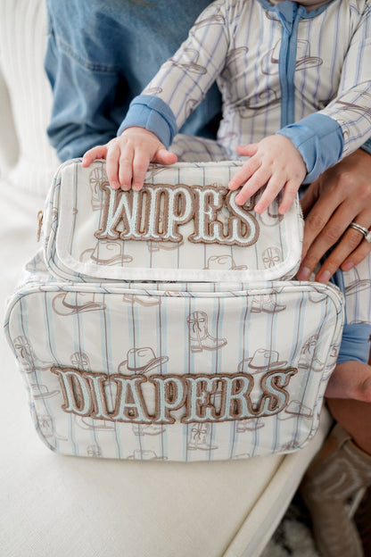Wipes Pouch | Western Blues Clear Coat Bag