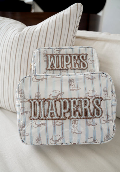 Wipes Pouch | Western Blues Clear Coat Bag