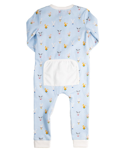 Bunny Portraits Knit Zip Up Pajamas-FINAL SALE