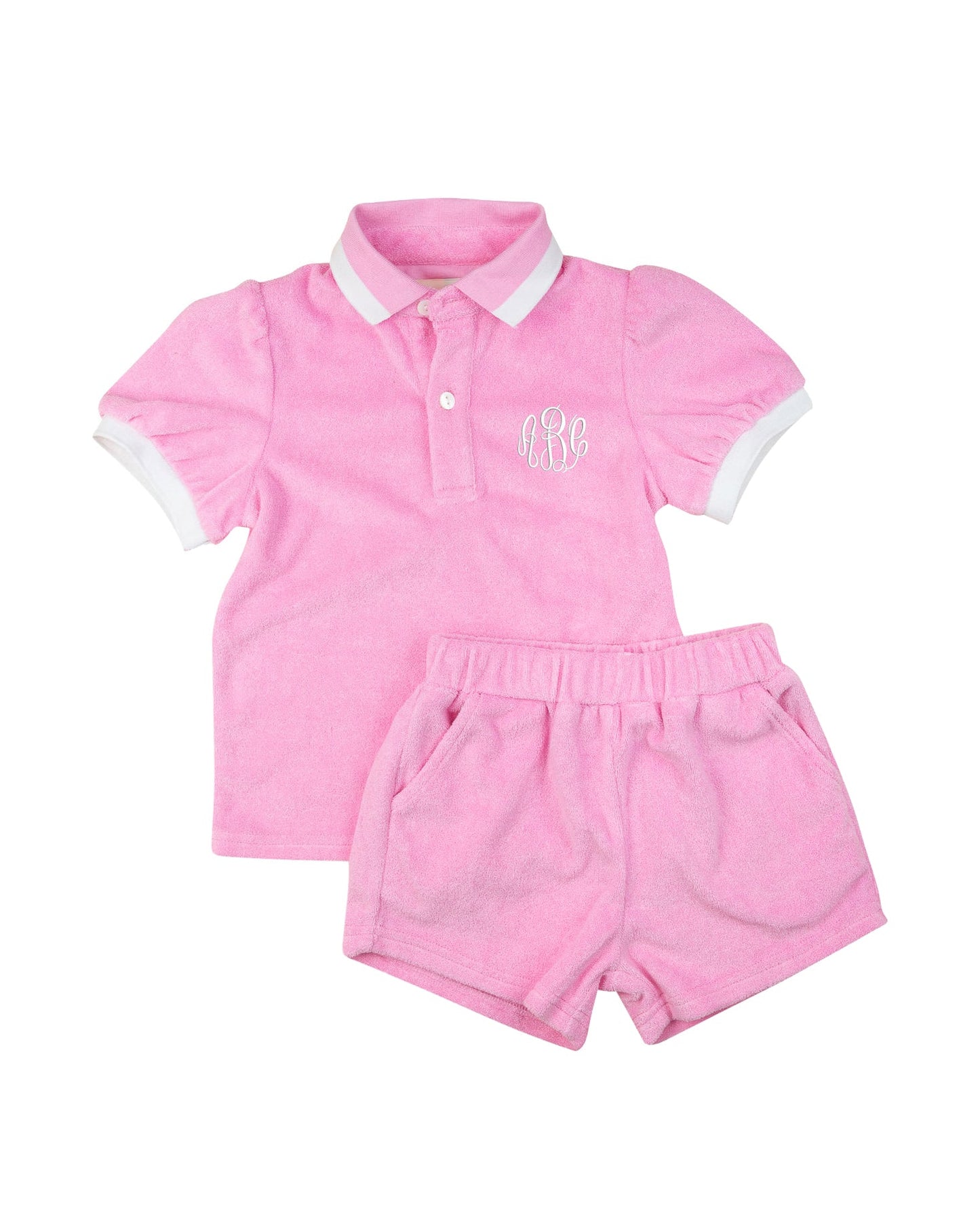 Pink Terry Shorts Set