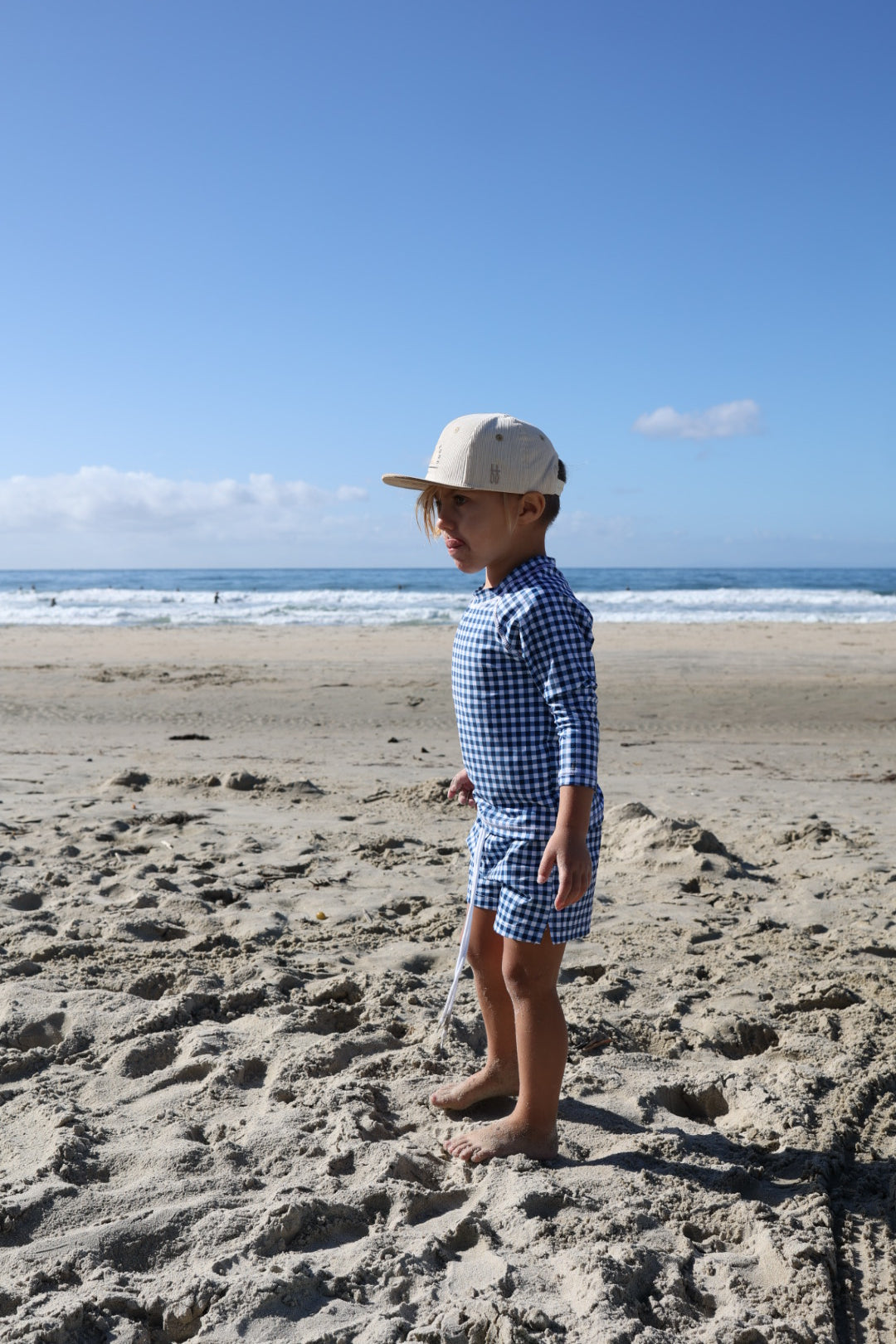 Child Board Short | Blue Gingham