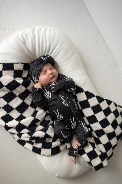 PRE- ORDER ships October 9th |Bamboo Zip Pajamas | Midnight Skelly