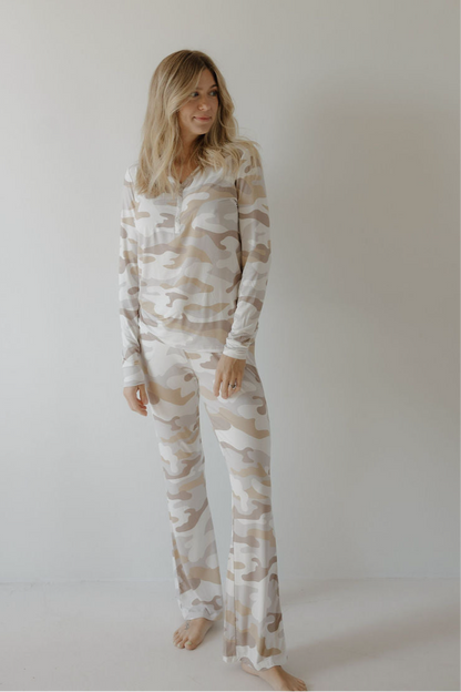 Women's Long Sleeve Bamboo Pajama | Camo 2.0