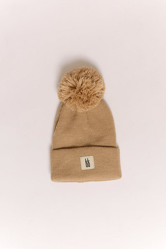 ff Knit Pom Top Beanie | Taupe