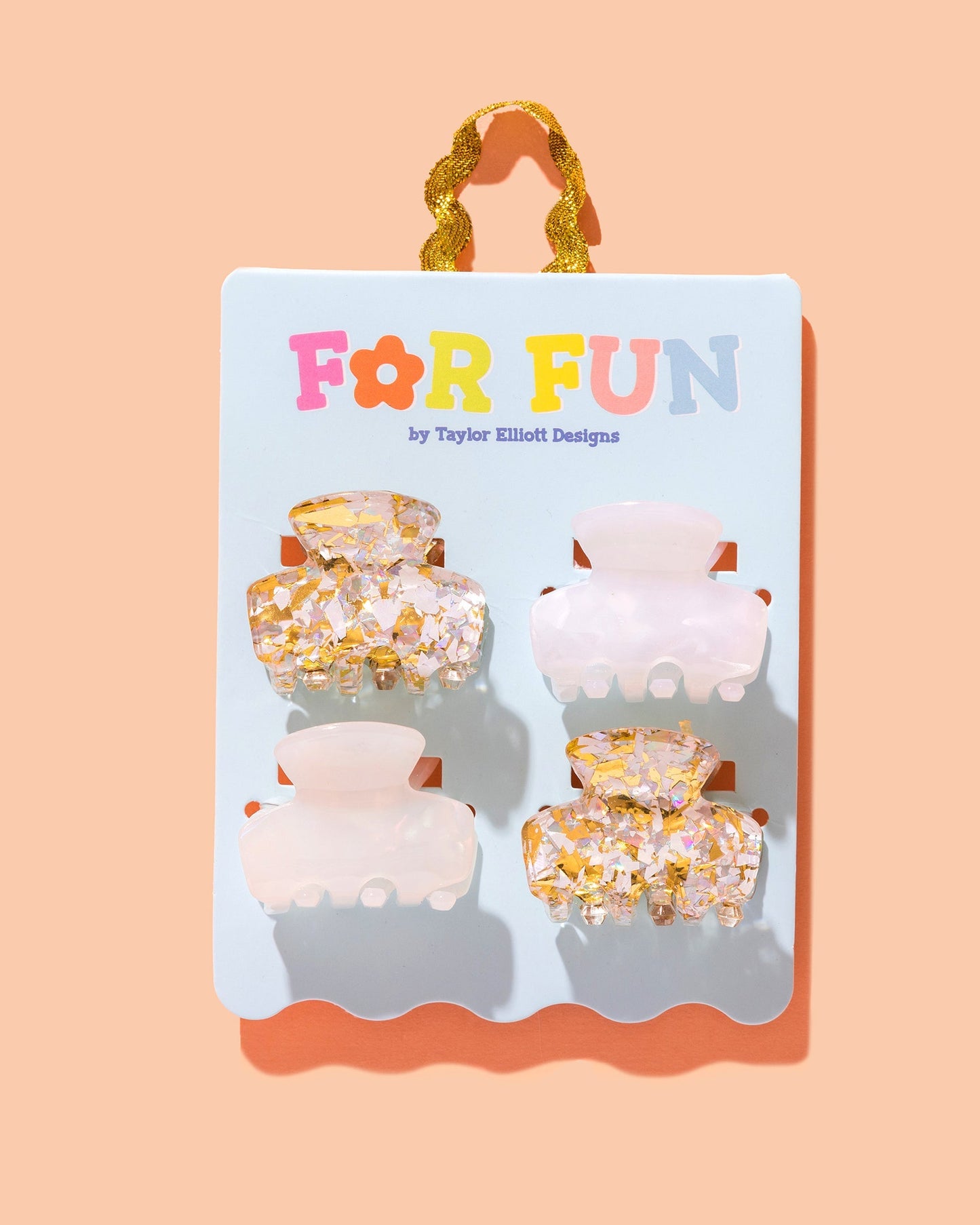 For Fun - Pearl Confetti Mini Claw Clips