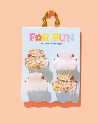 For Fun - Pearl Confetti Mini Claw Clips
