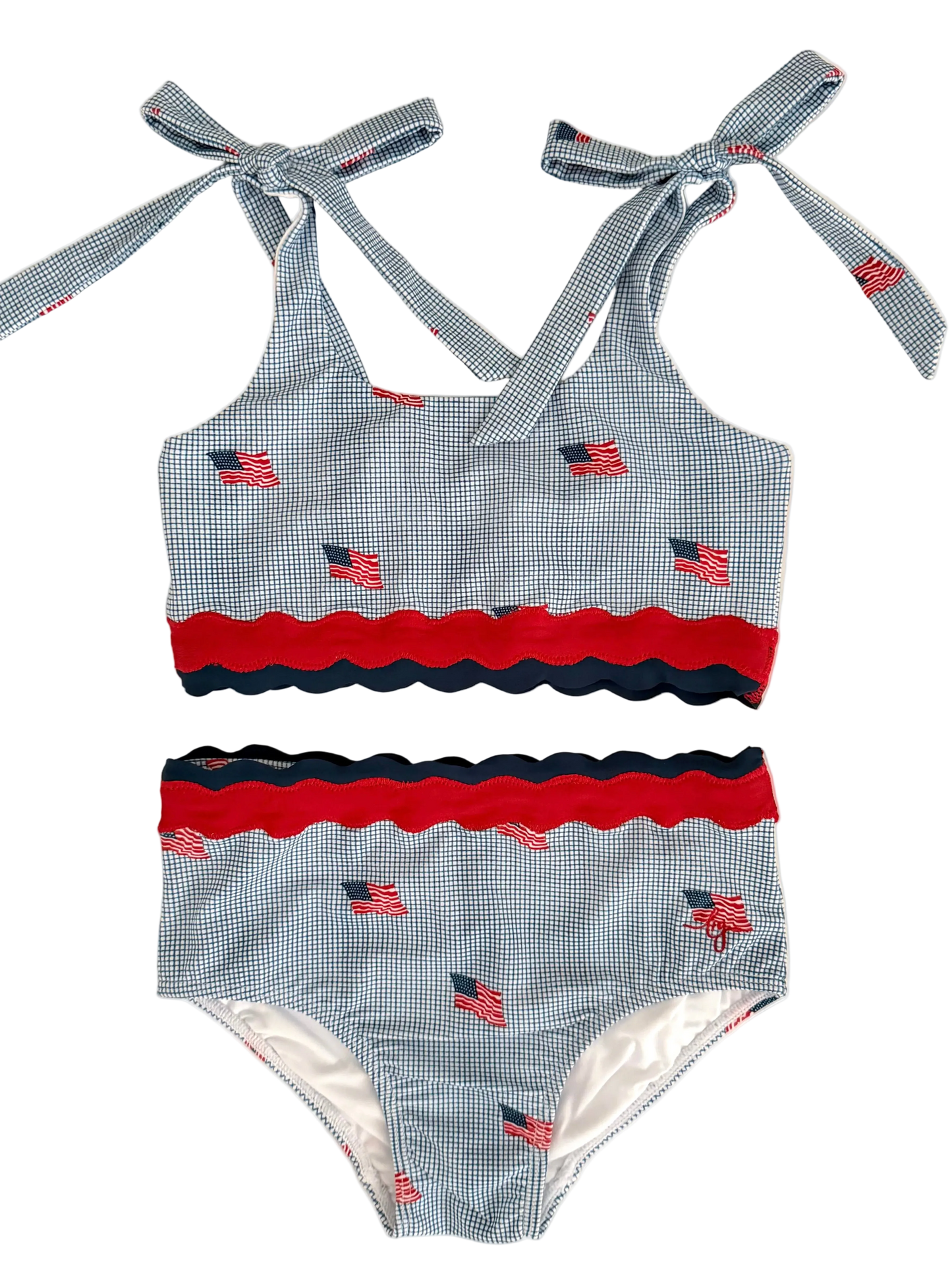 *PREORDER* Scalloped High Waisted Bikini - Heritage Flag