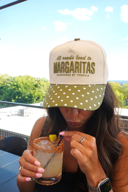 All Roads Lead to Margaritas - Green Polka Dot Trucker Hat