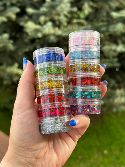Jewel Tones Hair Glitter Stack