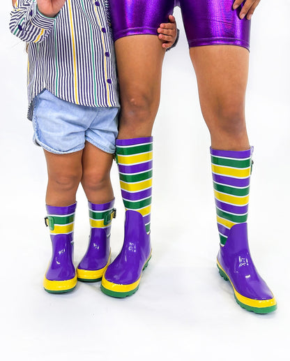 Unisex Striped Rain Boots - Adult