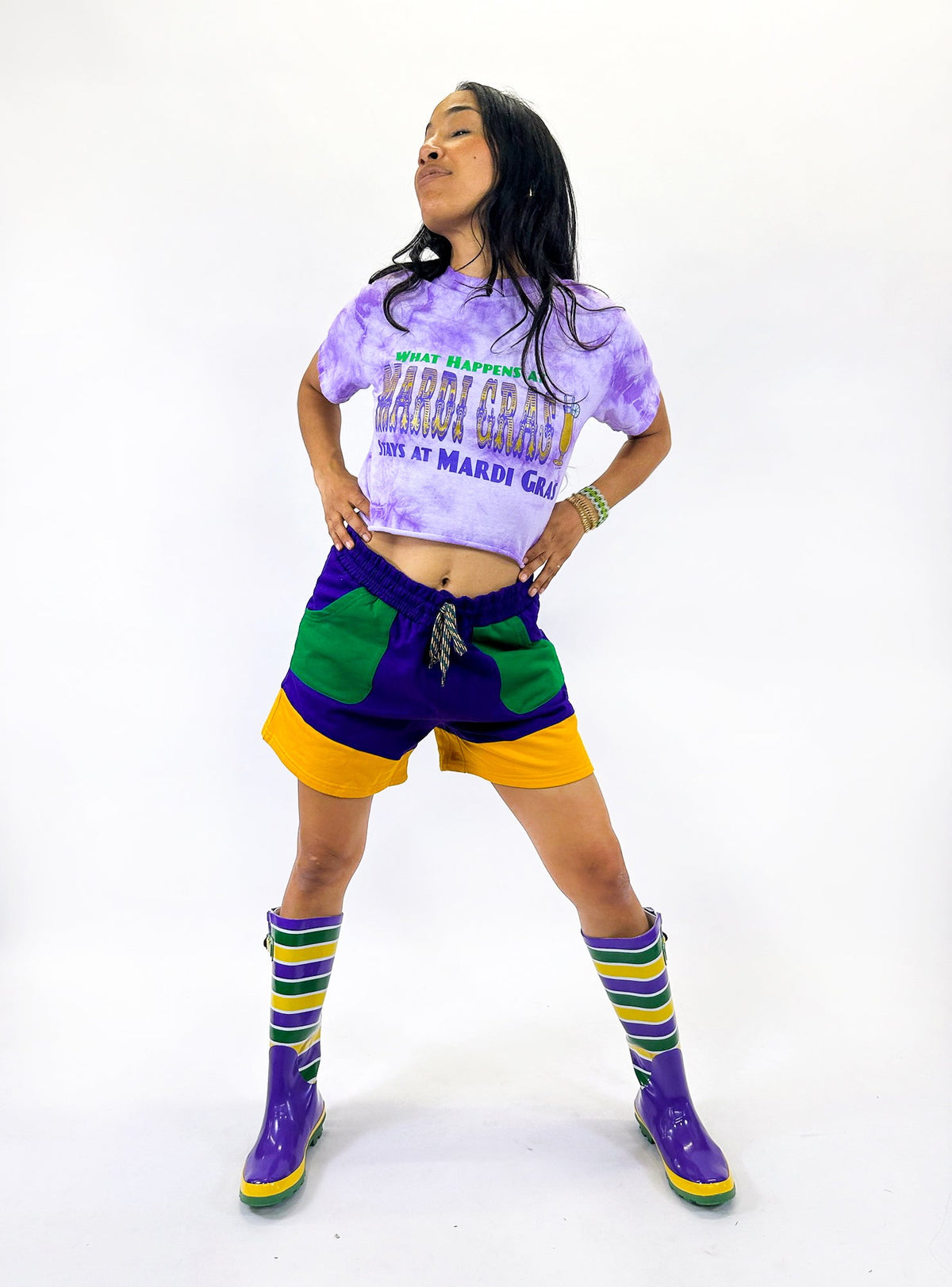 Unisex Striped Rain Boots - Adult