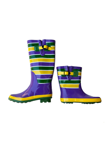 Unisex Striped Rain Boots - Adult