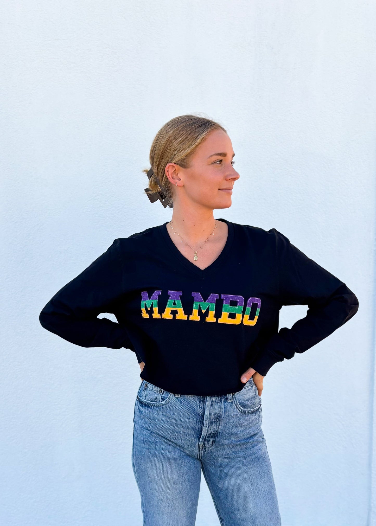 Mambo Vintage Crop Pullover - Black