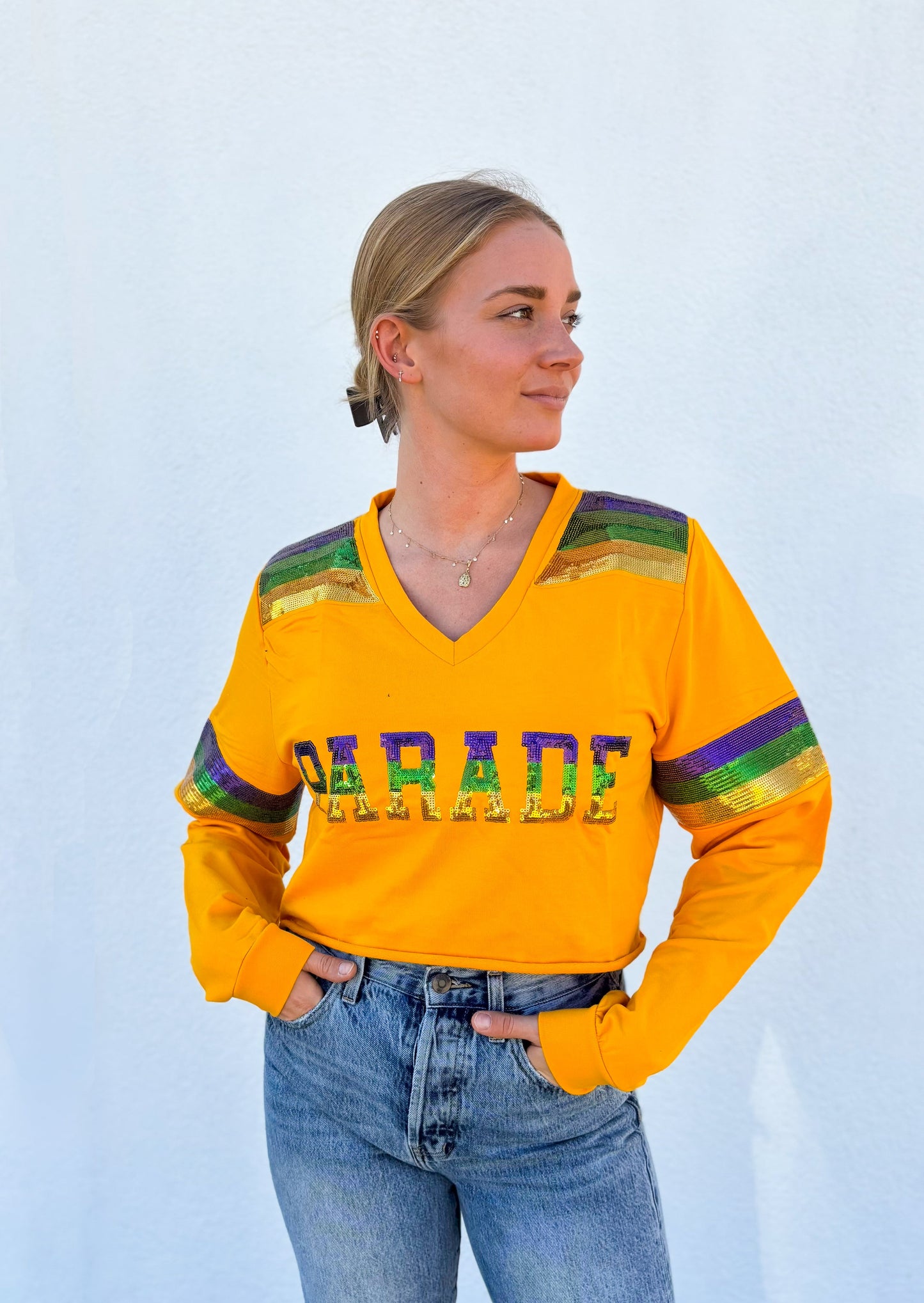 Parade Crop Pullover Gold