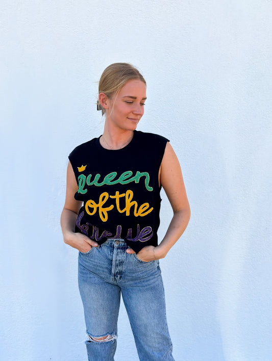 Queen of the Krewe Crop Tank Top