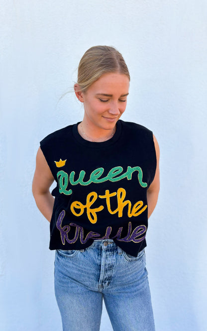 Queen of the Krewe Crop Tank Top