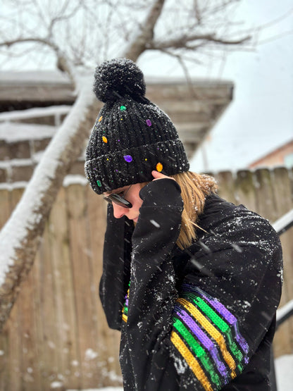 Rhinestone Beanie - Black