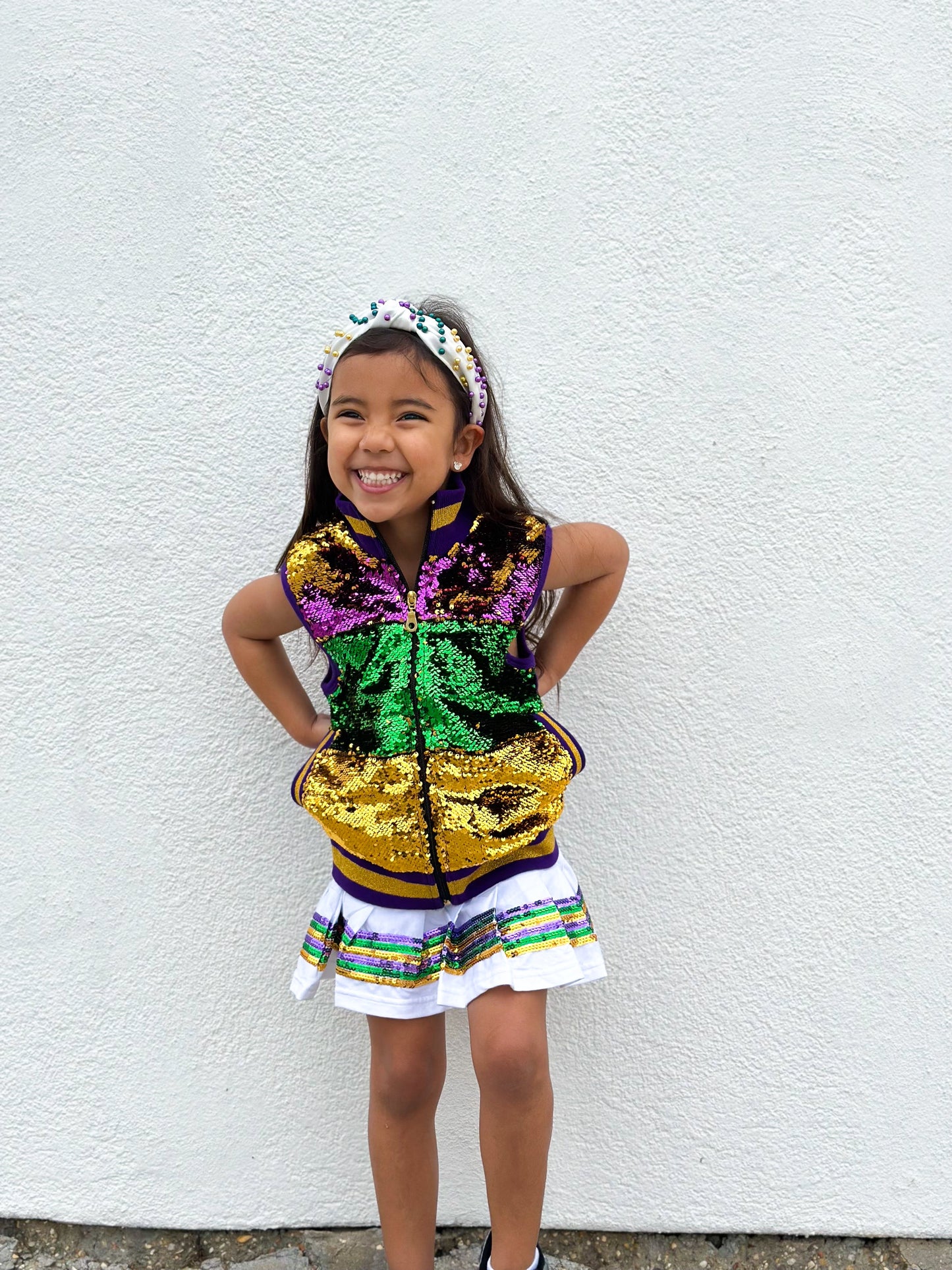 Skorts Youth Sequin - White