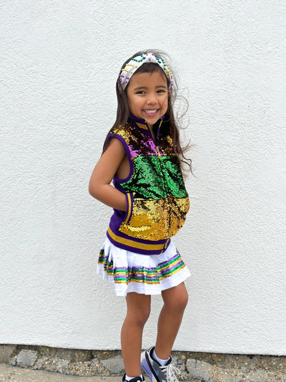 Skorts Youth Sequin - White