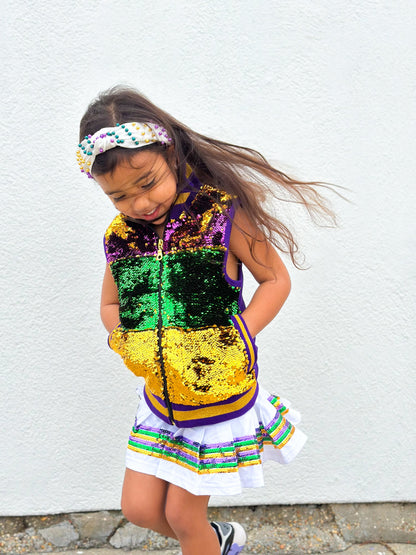 Skorts Youth Sequin - White
