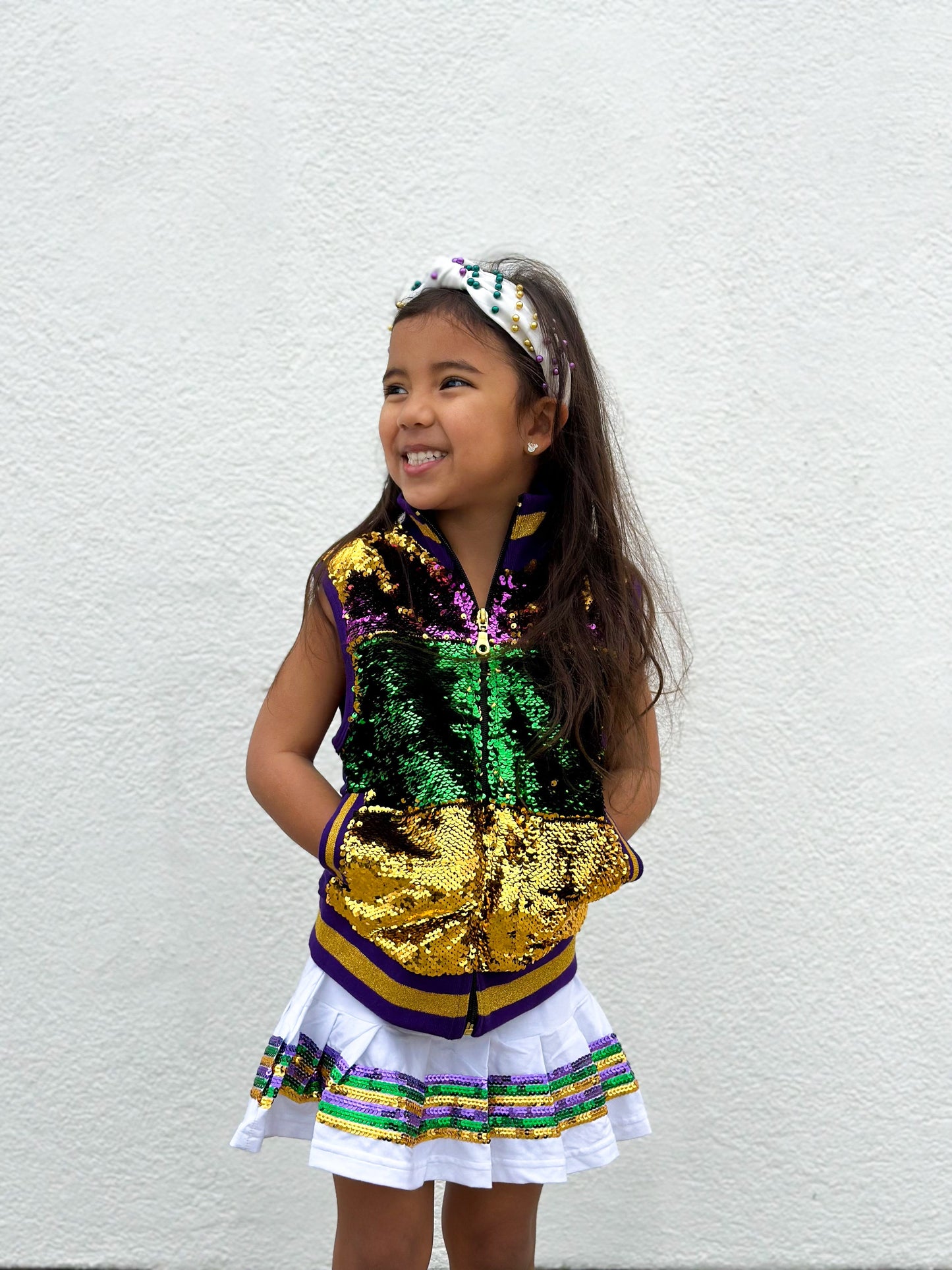 Skorts Youth Sequin - White