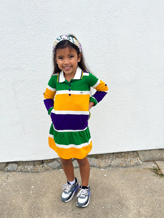 Thick Stripe Rugby Youth Dress