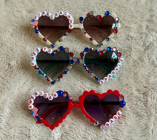 Patriotic Kids Heart Sunnies