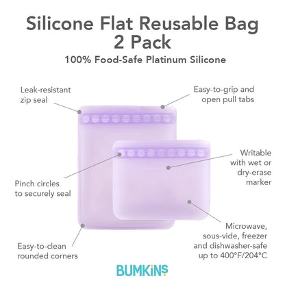 Silicone Flat Reusable Bag 2 Pack