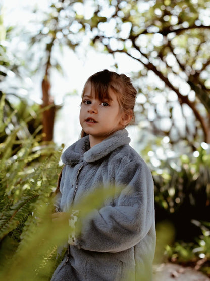 PREORDER | Blue Faux-Fur Jacket