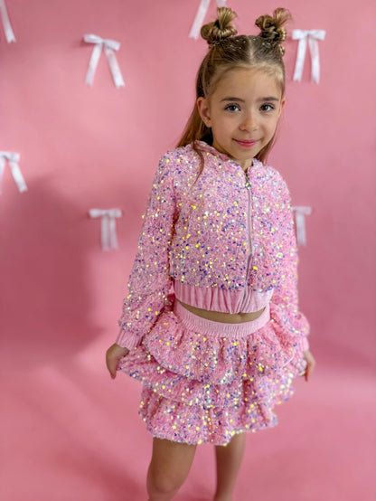 PREORDER | Pink Sequin Two Piece Set