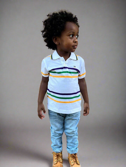 White Infinity Short Sleeve Polo