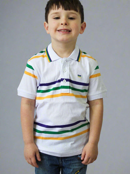 White Infinity Short Sleeve Polo