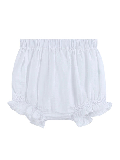 White Baby Sister Smocked Dress and Bloomer Set